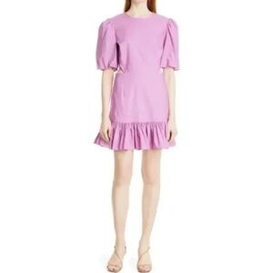 Veronica Beard Iker Puff Sleeve Cutout Dress in Vivid Orchid Size 10 New NWT